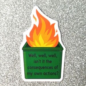 10/$10 WATERPOOF Sticker Sarcasm fire